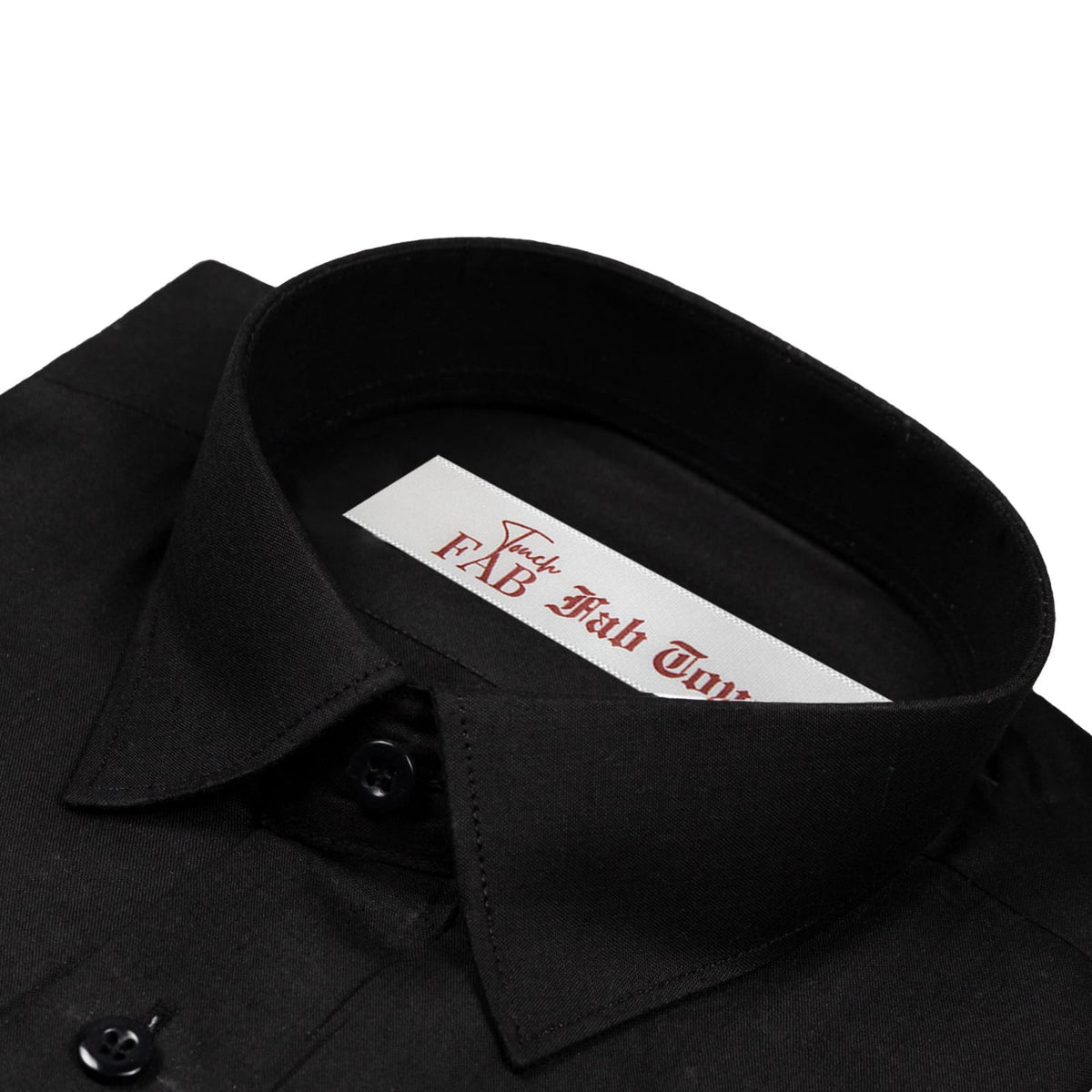 Fab Touch Men's Black Dress Shirt – Slim Fit | Full Sleeves