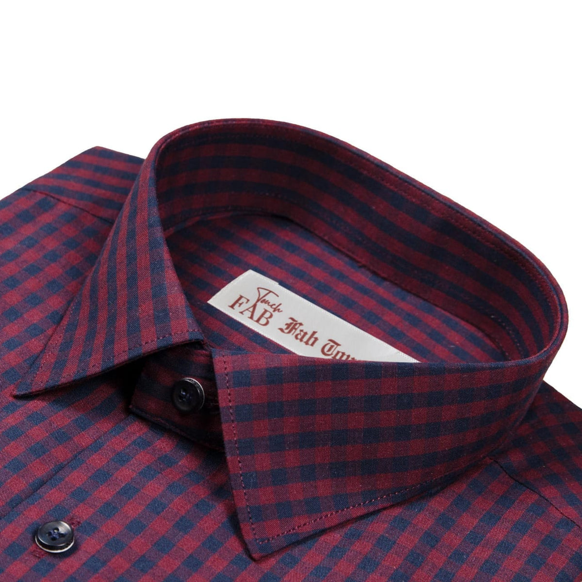 Fab Touch Men's Maroon & Navy Checked Shirt – Slim Fit | Full Sleeves